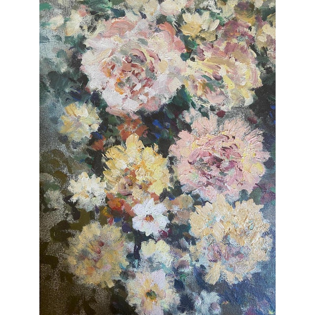 Jean Bréant, Bouquet of Peonies, 1960s, Oil Painting on Canvas For Sale - Image 7 of 9