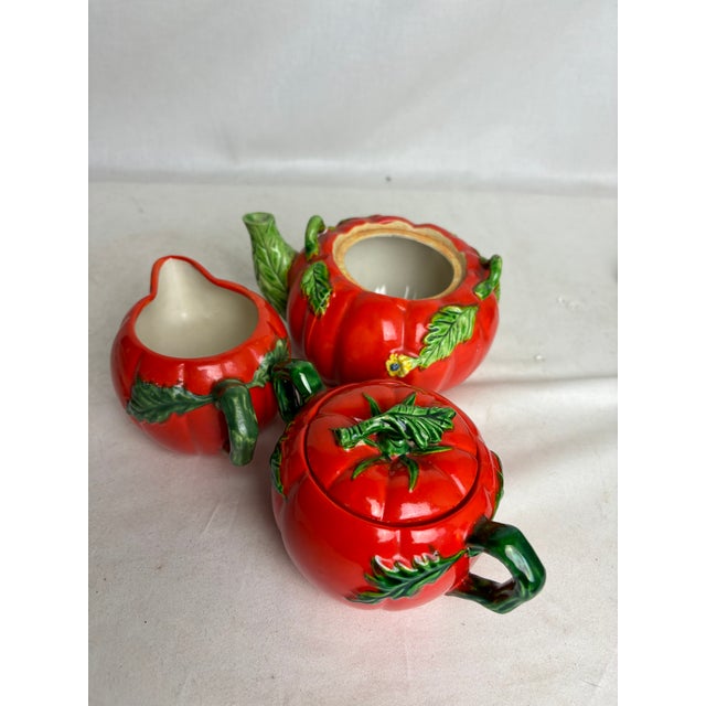 1950s 1950s Maruhon 5 Pc Pumpkin Tea Set - Set of 5 For Sale - Image 5 of 6