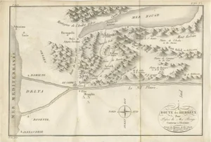 Antique Map of the Route of the Hebrews in Egypt to the Red Sea, 1720