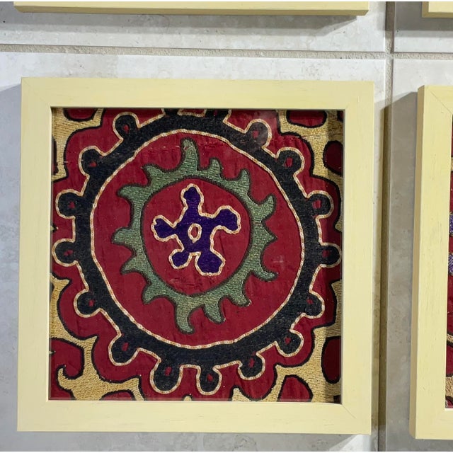 1920s Set of Four Antique Suzani Wall Hanging For Sale - Image 5 of 12