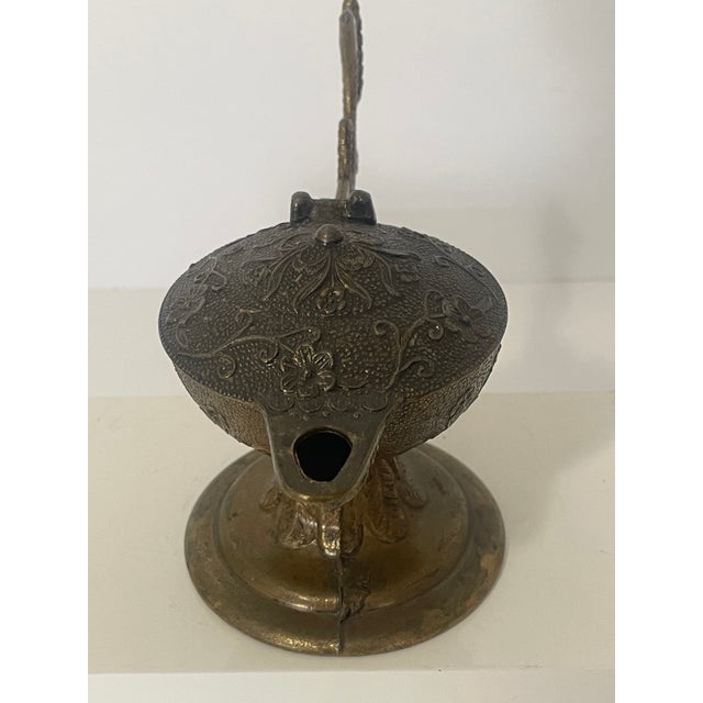 Early 20th Century Old Serpent Beast Monster Decorative Arts Oil Lamp Incense Burner Figural Light For Sale In Phoenix - Image 6 of 12
