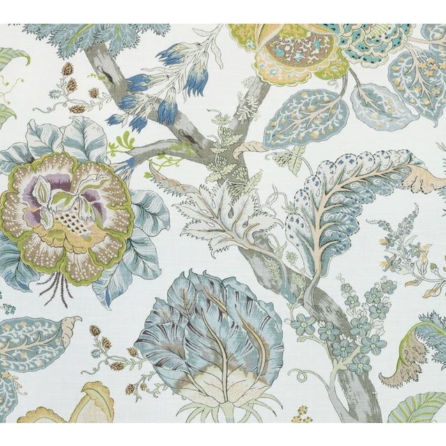 2020s Kalamkari Floral Pillow Cover in Aqua, 14x20 Pillow For Sale - Image 5 of 5