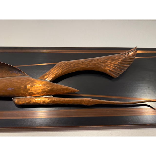Metal and Copper Wall Decoration with Birds, 1970s For Sale - Image 9 of 15