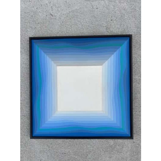 Shozo Nagano Late 20th Century Remote Land Dimensional Painting, Acrylic on Wood, Mid-Century Modern For Sale - Image 4 of 8