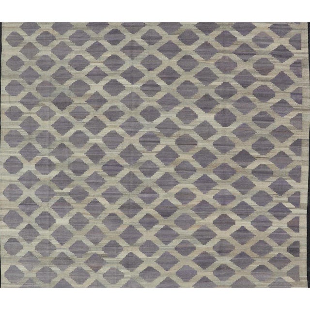 Contemporary Modern Kilim Rug by Keivan Woven Arts, Hand-Woven Wool 8'9 X 11'7 For Sale - Image 3 of 13