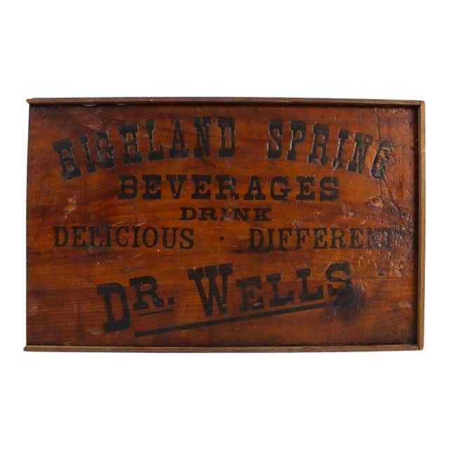 1900s Atwood & McManus Country Store Advertising Plaque Highland Spring Beverages For Sale