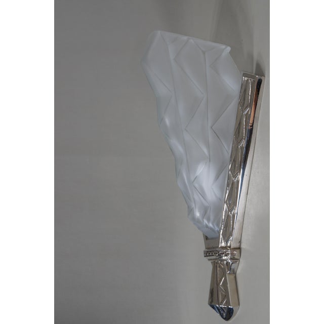 Metal French Art Deco Wall Sconces by Degue 1920s France - A Pair For Sale - Image 7 of 13
