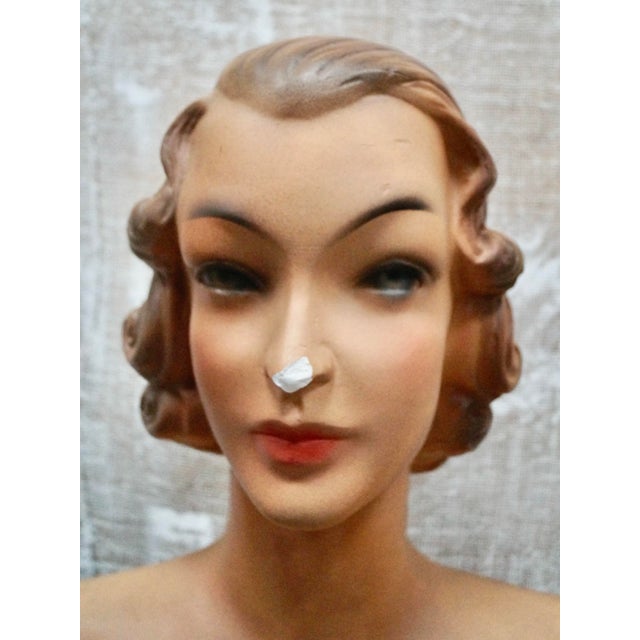 1930s Vintage Mannequin Lubé Paris Bust, 1930 For Sale - Image 5 of 9