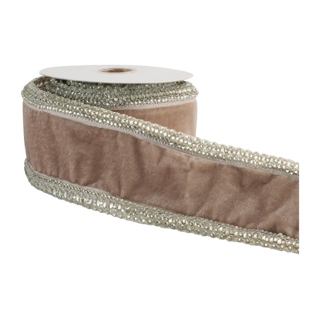 Add instant glamour and texture to your holiday décor with this beaded edge velvet wired ribbon. Featuring a luxuriously...