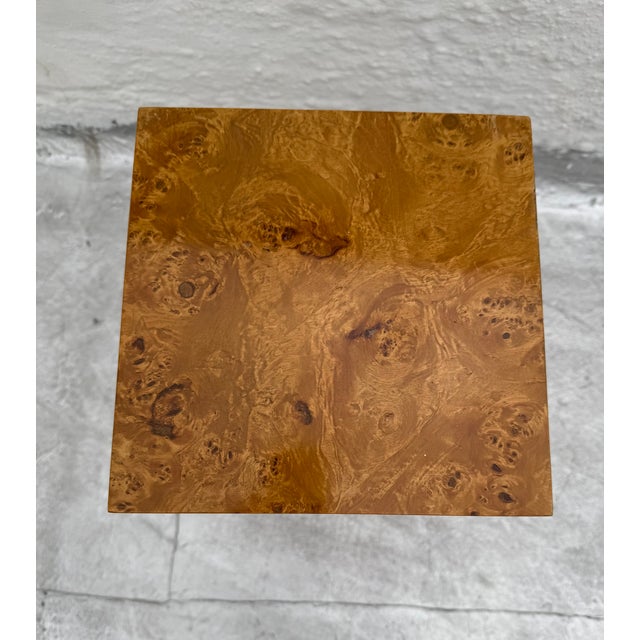 Yellow Burl Pedestal Display Column Milo Baughman Style Mid Century Modern For Sale - Image 8 of 14