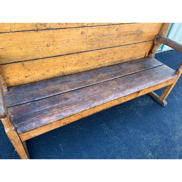 Wood Rustic American Oak Farmhouse Hutch Table C. 1800-1820 For Sale - Image 7 of 12