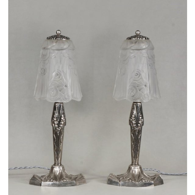 Art Deco French Art Deco Table Lamp by Ejg Jean Gauthier - A Pair For Sale - Image 3 of 11