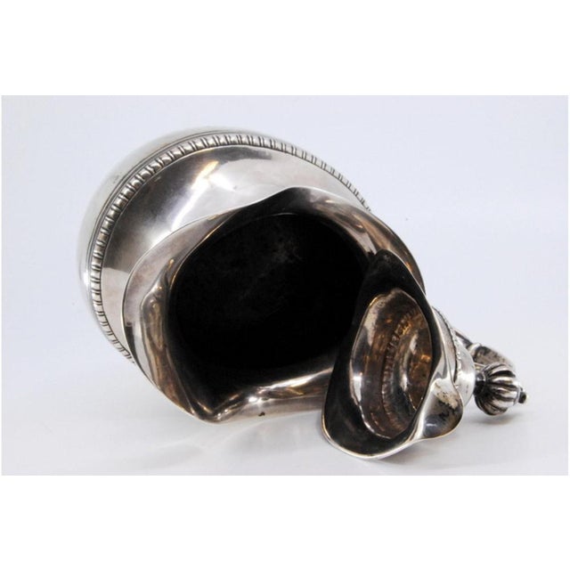 Metal Silver Milk Jug with Pearly Trim and Knob Lid For Sale - Image 7 of 10