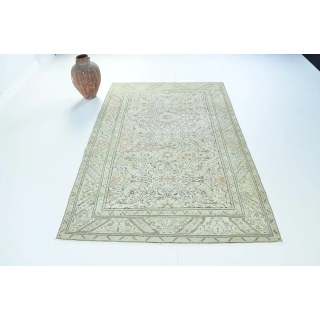 Turkish Oriental Low Pile Neutral Area Rug For Sale - Image 11 of 11