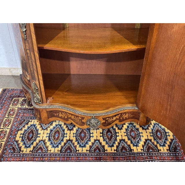 Brown Marquetry Sideboard in Rosewood, Beech and Marble Top, 1970s For Sale - Image 8 of 16