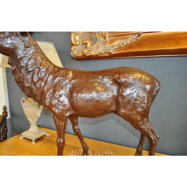 Stag Sculpture in Bronze For Sale - Image 12 of 13