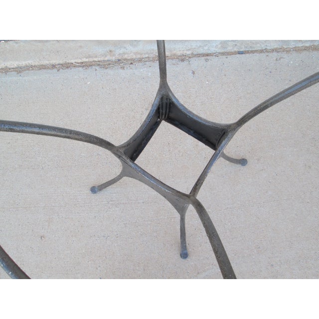 Late 20th Century Glass Top Industrial French Style Garden Table For Sale - Image 13 of 13