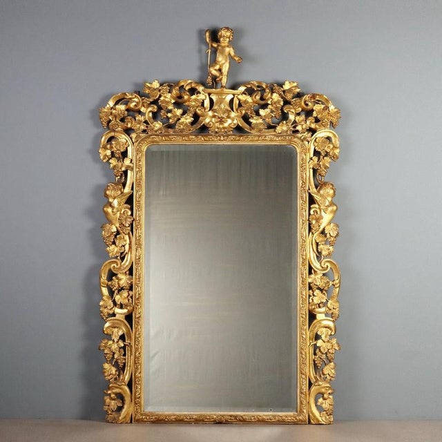 Baroque Mirror in Gilded Pine Wood For Sale - Image 15 of 15