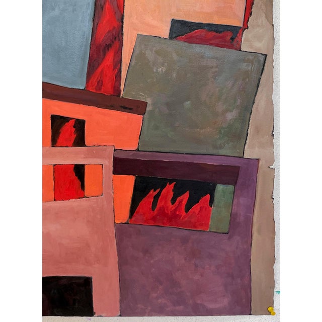 “Cityscape #3” Abstract Oil Painting by Mary Alice Copp For Sale - Image 4 of 5