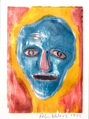 Robin Winters, Conceptual Pop Art Color Oil Monotype Painting Abstract Figure Robin Winters, 1986