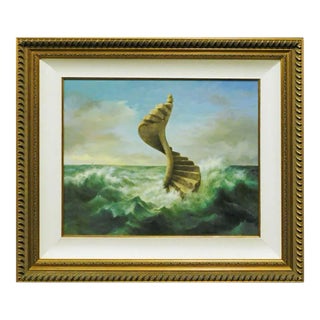 Samy Charnine"Tower of Babylon"Original Oil Canvas Hand Signed With Custom Frame For Sale