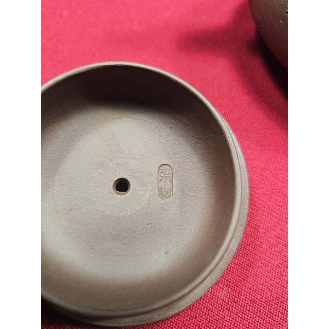 1980s 1980s Yixing Clay Tea Pot With Custom Box - Set of 13 For Sale - Image 5 of 9