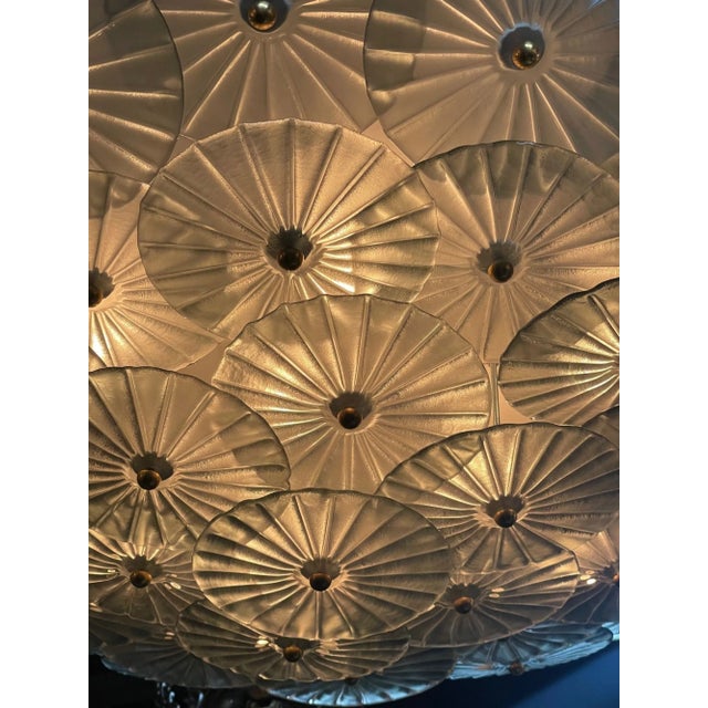 Glass Murano Disc Flush Mount Chandelier For Sale - Image 7 of 9