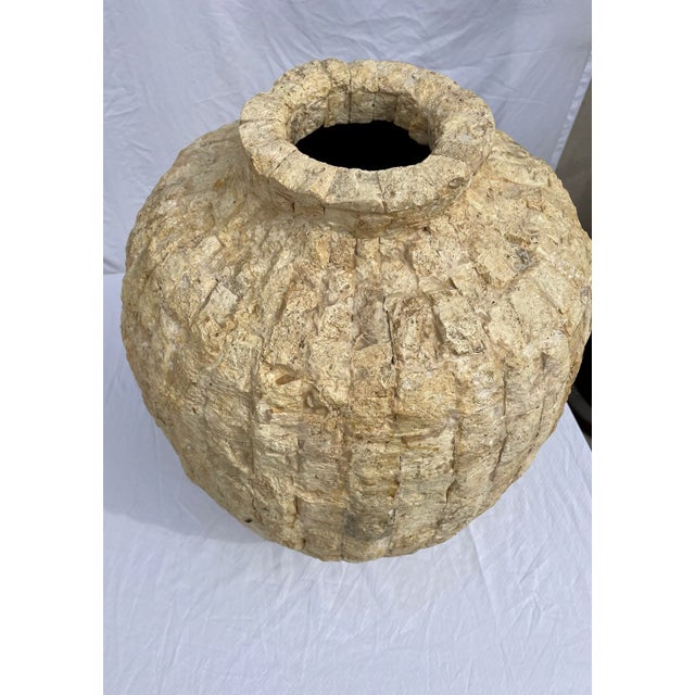 Raw Tessellated Fossil Stone Floor Vase For Sale In Palm Springs - Image 6 of 9