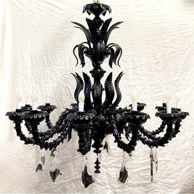 Black Rizzonium Chandelier by Gianni Seguso for Seguso For Sale - Image 12 of 12