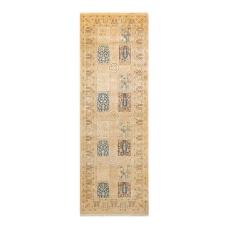 Mogul, One-of-a-Kind Hand-Knotted Runner Rug - Ivory, 3' 0" x 8' 9" For Sale