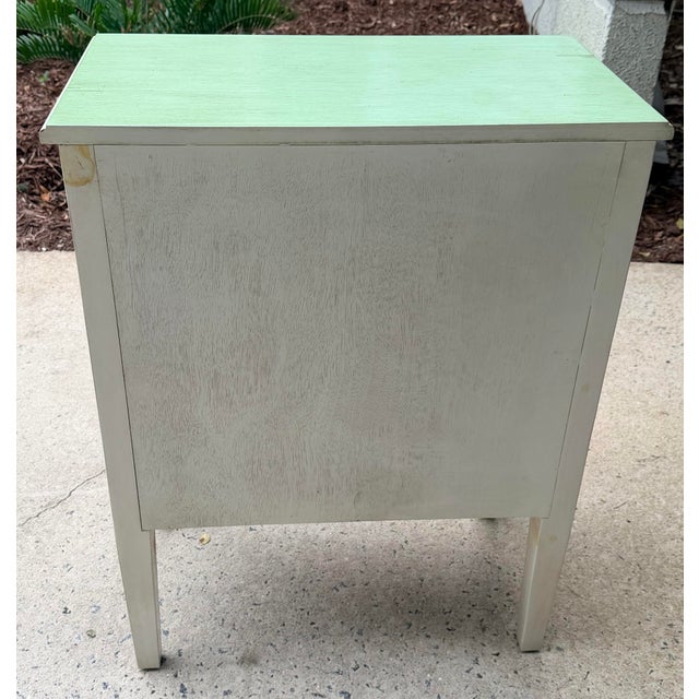 1990s Small Green Stripe 3 Drawer Chest For Sale - Image 5 of 10