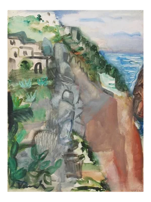 'View of the Côte D'Azur, France' Attributed to Maurice De Vlaminck, Early Fauve Artist, Paris Salon, Post-Impressionist Landscape, Benezit