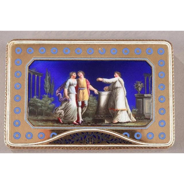 Swiss Enamelled Gold Box, Late 18th Century For Sale - Image 3 of 10