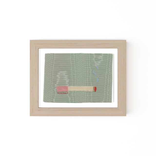 Bizzy the Pink Cigarette by Willa Heart in Natural Frame, Mini Art Print For Sale