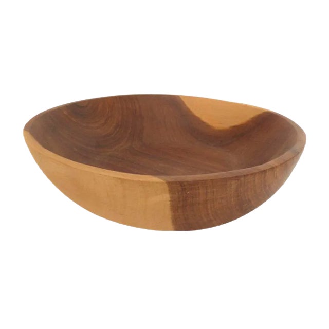 Scandinavian Teak Wood Bowl, 1950s For Sale
