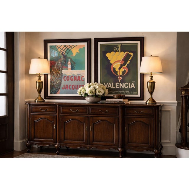 Art Deco Vintage “Cognac Jacquet” Advertising Poster — French Art Deco Style Framed Wall Art (Peacock Motif) For Sale - Image 3 of 4