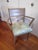 1950s 1950s Heywood Wakefield Style Unmarked Painted Mid-Century Modern Armchair in Orchid Pattern Silk For Sale - Image 5 of 7