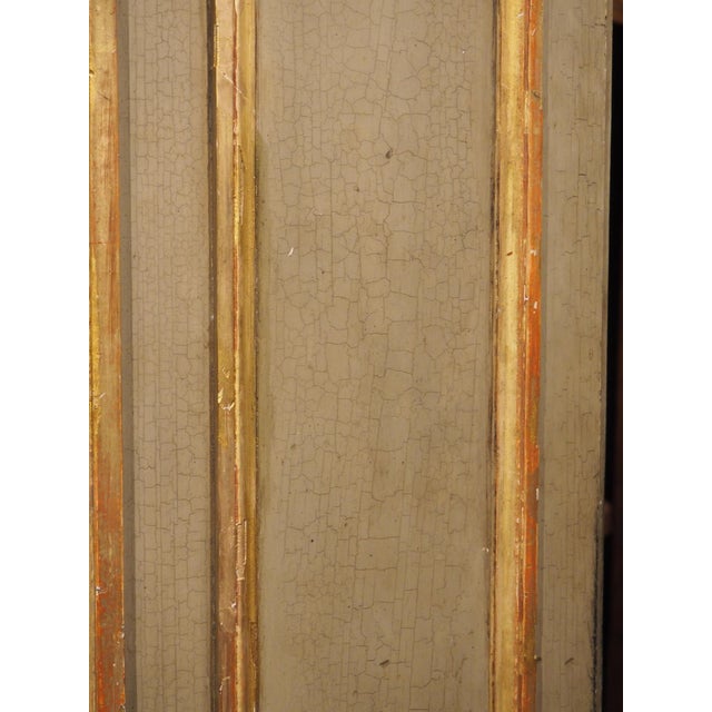 Gray Antique French Gray Painted and Giltwood Louis XVI Style Trumeau Mirror, C. 1880 For Sale - Image 8 of 18