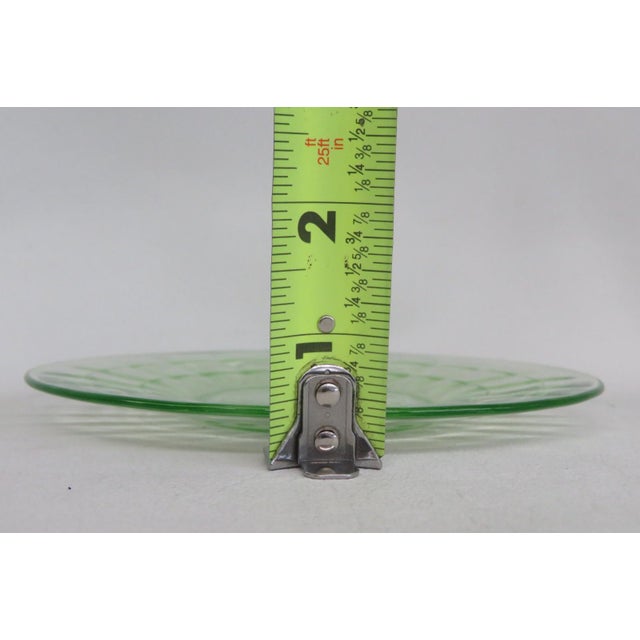Glass Early 20th Century Anchor Hocking Uranium Depression Glass Plates Block Optic Green - 6pc For Sale - Image 7 of 13