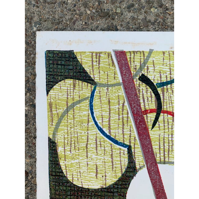 Eggshell Artist Proof Woodcut by Brazilian Artist Hannah Brandt. For Sale - Image 8 of 9