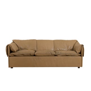Vintage Three-Seater Lotus Sofa in Beige Buffalo Leather by N. Eilersen, 1970s For Sale