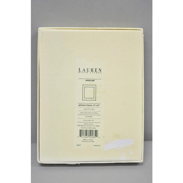 Late 20th Century Lauren Ralph Lauren Harlow Burl Wood & Silver Plated 4x6 Photo Picture Frame Nib For Sale - Image 13 of 17