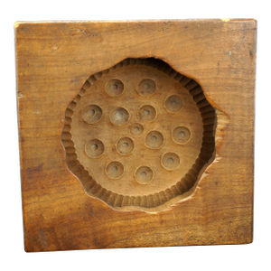 Vintage Japanese Kashigata Bean Paste Mold Lotus Seed Pod Motif