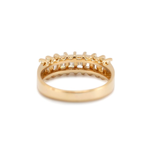 18k Yellow Gold 0.58ct Baguette Diamond Half Eternity Band Ring, Size 4.75 For Sale In Houston - Image 6 of 8