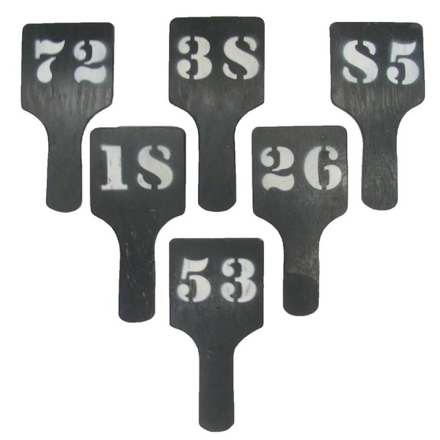 Contemporary Mid-Century Lucky Number Auction Paddles, S/6 For Sale - Image 3 of 3