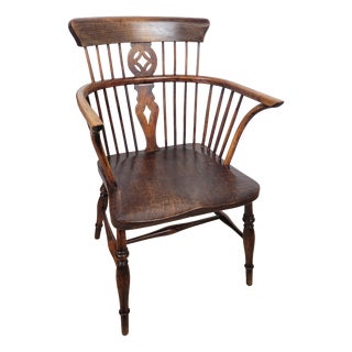 Georgian High Back Windsor Armchair, Thames Valley, 1850s For Sale