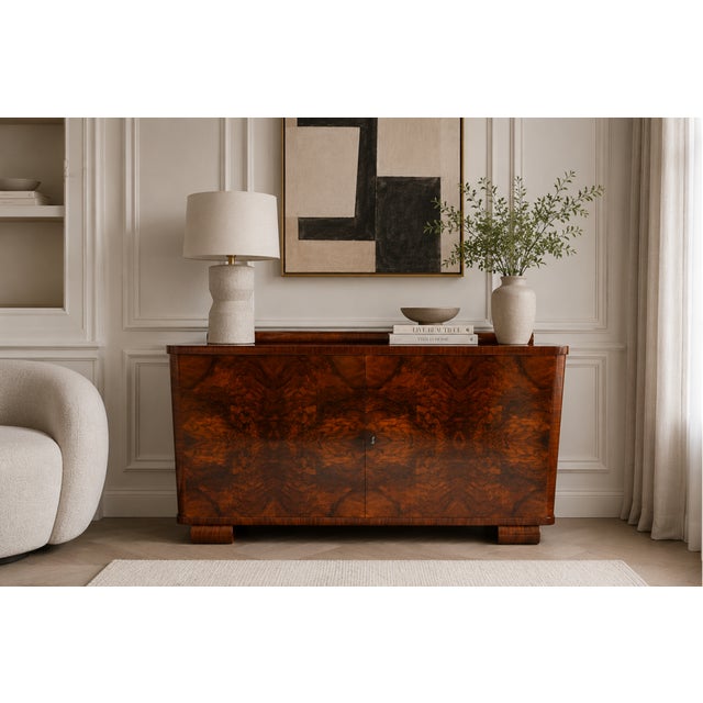 Brown Vintage Art Deco Buffet, Poland, 1930 For Sale - Image 8 of 18