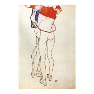 1981 Egon Schiele 21 Erotic Drawings Two Female Torsos