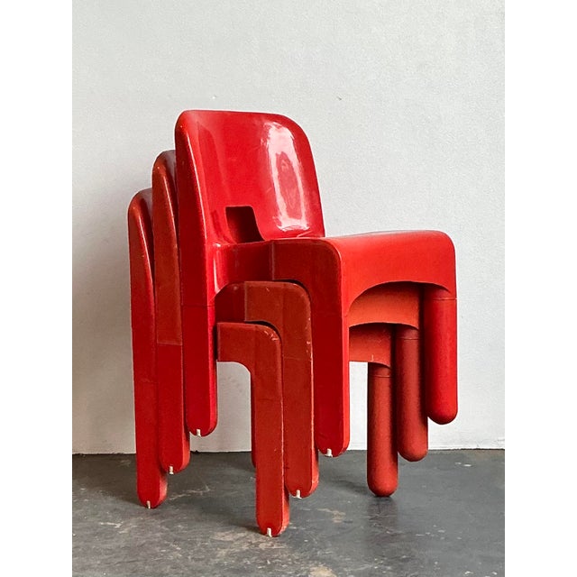 Plastic Vintage Joe Colombo Molded Resin Chairs - Set of Three For Sale - Image 7 of 12