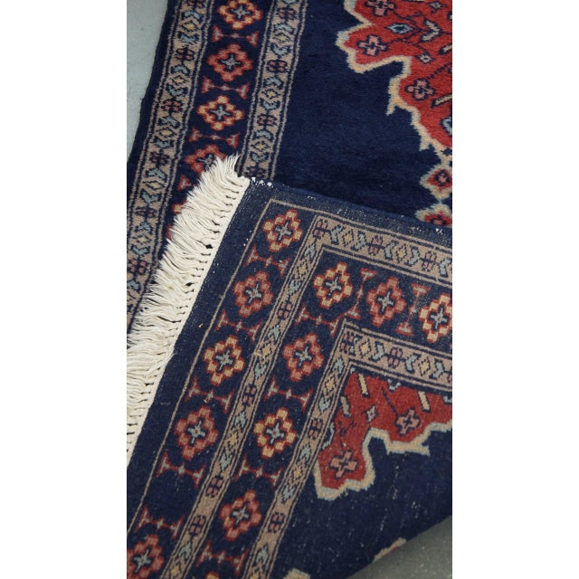 Textile Dark Blue Rug in Wool For Sale - Image 7 of 9